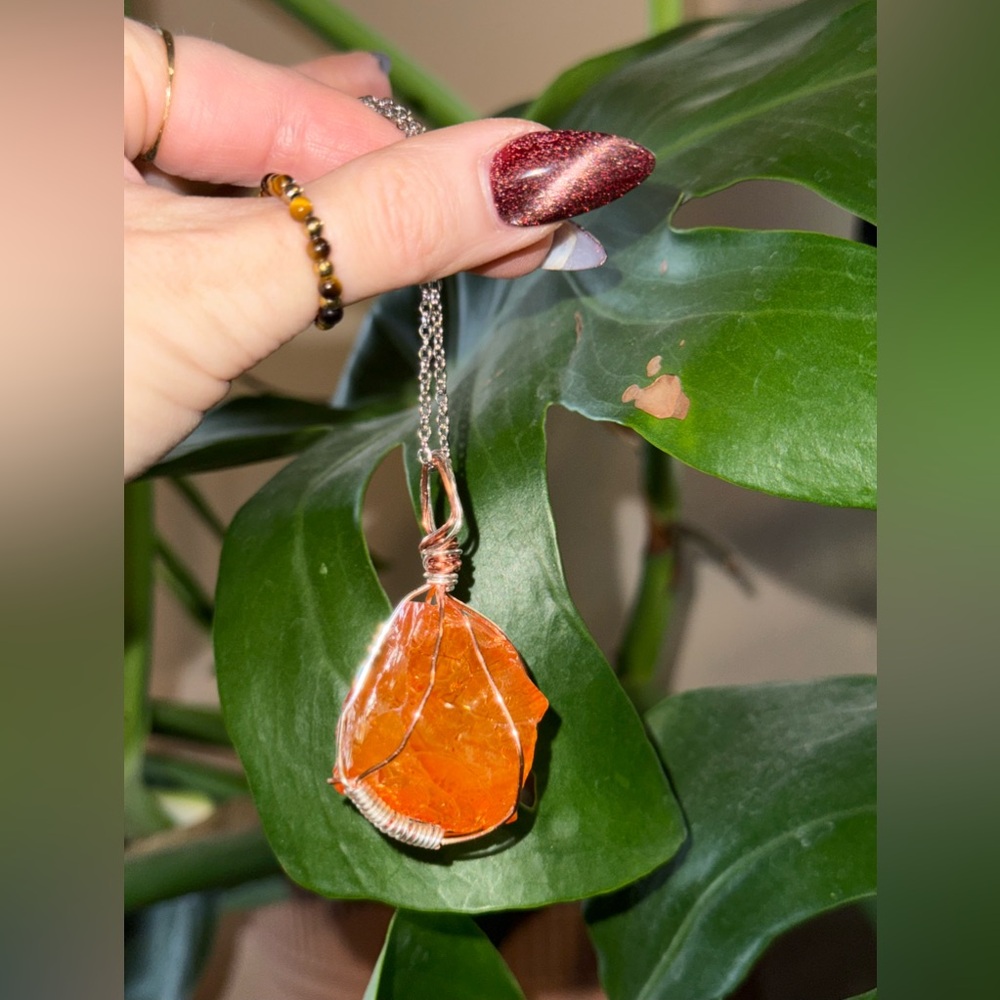 Statement Orange Aura Quartz Crystal - image 1